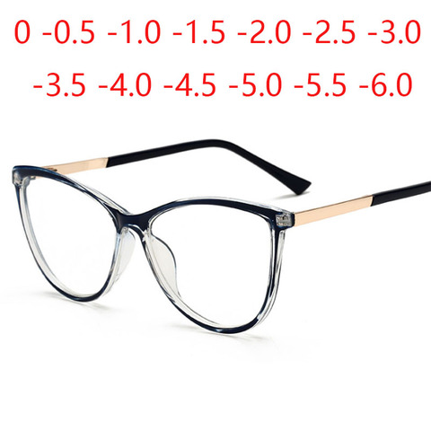 Spring Hinges Unisex Alloy Frame Anti Blue Ray Cat Eye Prescription Spectacle 0 -0.5 -1.0 -2.0 To -6.0 Reading +50 +100 +200 ► Photo 1/6