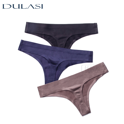 3pcs,Ice Silk Thong Panties Sexy Briefs Seamless Thongs Women Underwear  Panties for Girls Ladies Panty G String Tangas DULASI - Price history &  Review, AliExpress Seller - DULASI Official Store