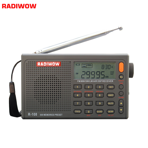 Radiwow R-108 Digital Portable Radio Stereo FM /LW/SW/MW /AIR/DSP With LCD/High Quality Sound Alarm Function For Indoor Outdoor ► Photo 1/6