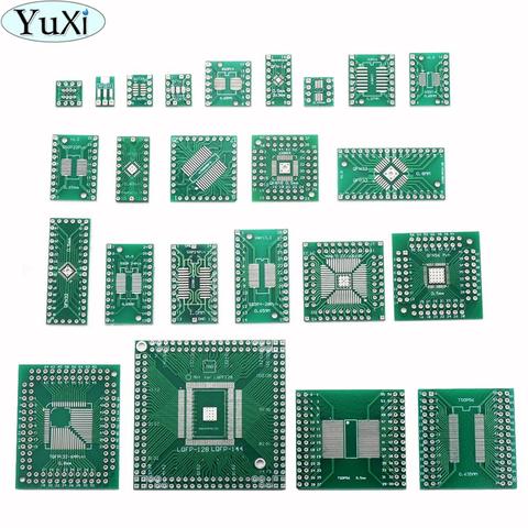 YuXi Adapter PCB Circuit Board Kit SMD QFP LQFP QFN Turn To DIP SOP SSOP TSOP SOT23 8 10 14 16 20 24 28 SMT To DIP ► Photo 1/6