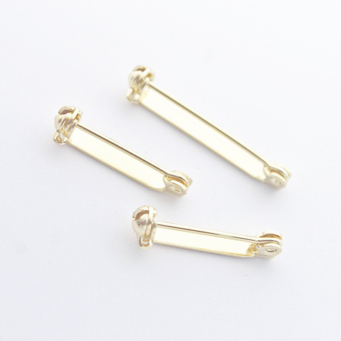 10pcs gold color Brooch Base Pins Blank Safety Lock Brooch Pin Base For DIY Jewelry Making Clothing Findings ► Photo 1/6