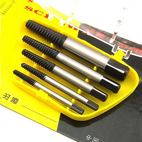 5pcs/Case HSS Double Side Screw Extractor Center Drill Bits Guide Set Broken Damaged Bolt Remover Removal Speed Easy Out Set ► Photo 1/6