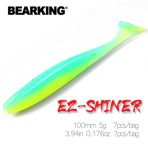 2022 BEARKING Shiner  100mm 5g  7pcs/bag Fishing Lures soft lure Artificial Bait Tackle jerkbaits for pike and bass ► Photo 1/6