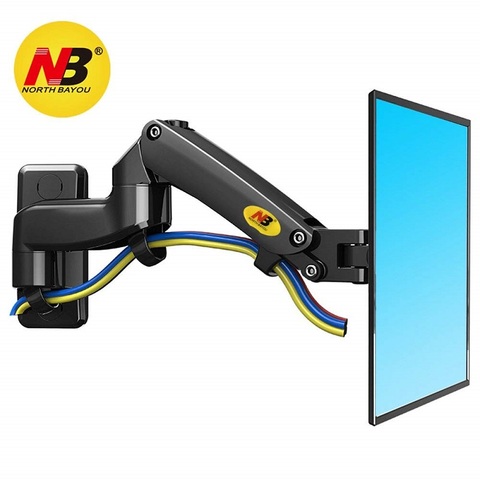 NB North Bayou F150 Full Motion Monitor Wall Mount TV Wall Bracket with Adjustable Gas Spring Arm for 17