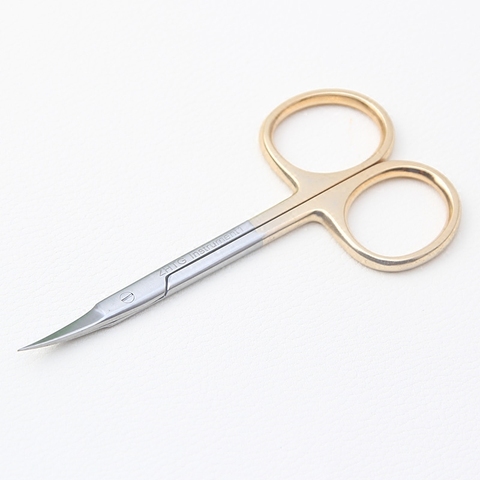 Korean style double eyelid scissors with gold handle Stainless steel fine sharp instruments Beauty scissors ► Photo 1/6