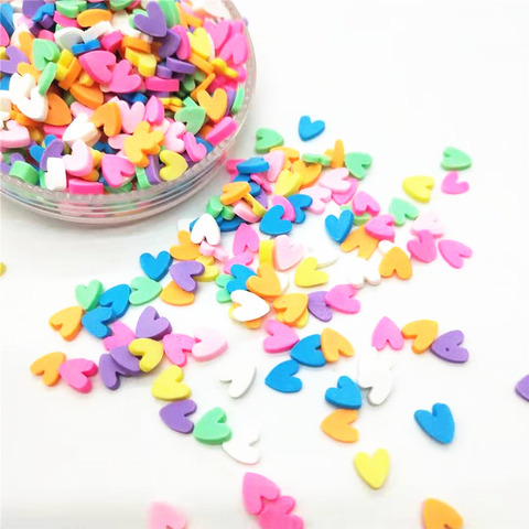 20g/lot 5mm Mix Yellow Heart Clay Polymer Colorful for DIY Crafts Tiny Cute Card Making Accessories ► Photo 1/3