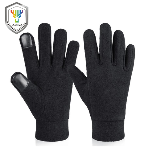 OZERO Winter Gloves Unisex Fleece Touchscreen Thermal Windproof Cycling Ski Motorcycle Glove Full Finger ► Photo 1/6