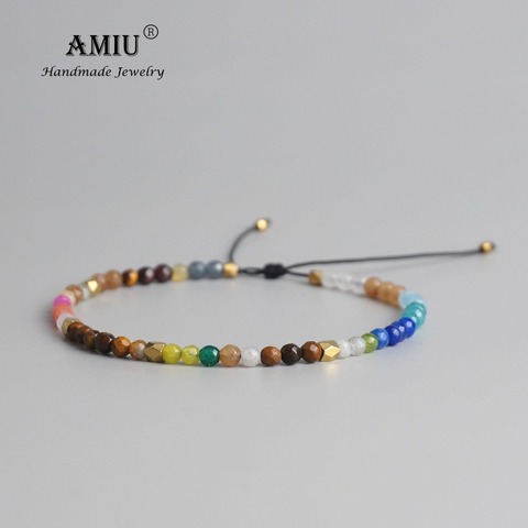 AMIU 12 Constellation Lucky Natural Stone Simple Bracelet Beads Adjustable Bracelet Hollywood Crystal Beaded Bohemia Bracelets ► Photo 1/6