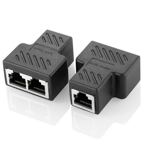 HIGH QUALITY 1 To 2 Ways LAN Ethernet Network Cable RJ45 Female Splitter Connector Adapter For Laptop Docking Stations ► Photo 1/6