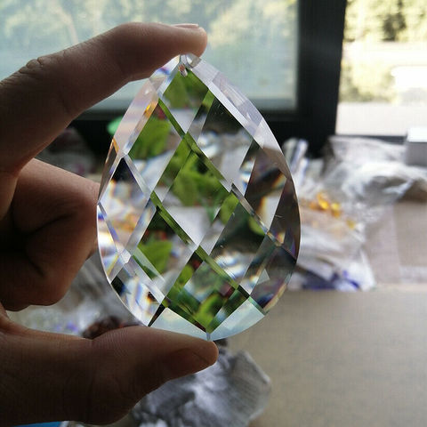 80mm Glass Art Crystal Prism Pendant Chandelier Lamp Hanging Ornament DIY Suncatcher Faceted Teardrop ► Photo 1/6