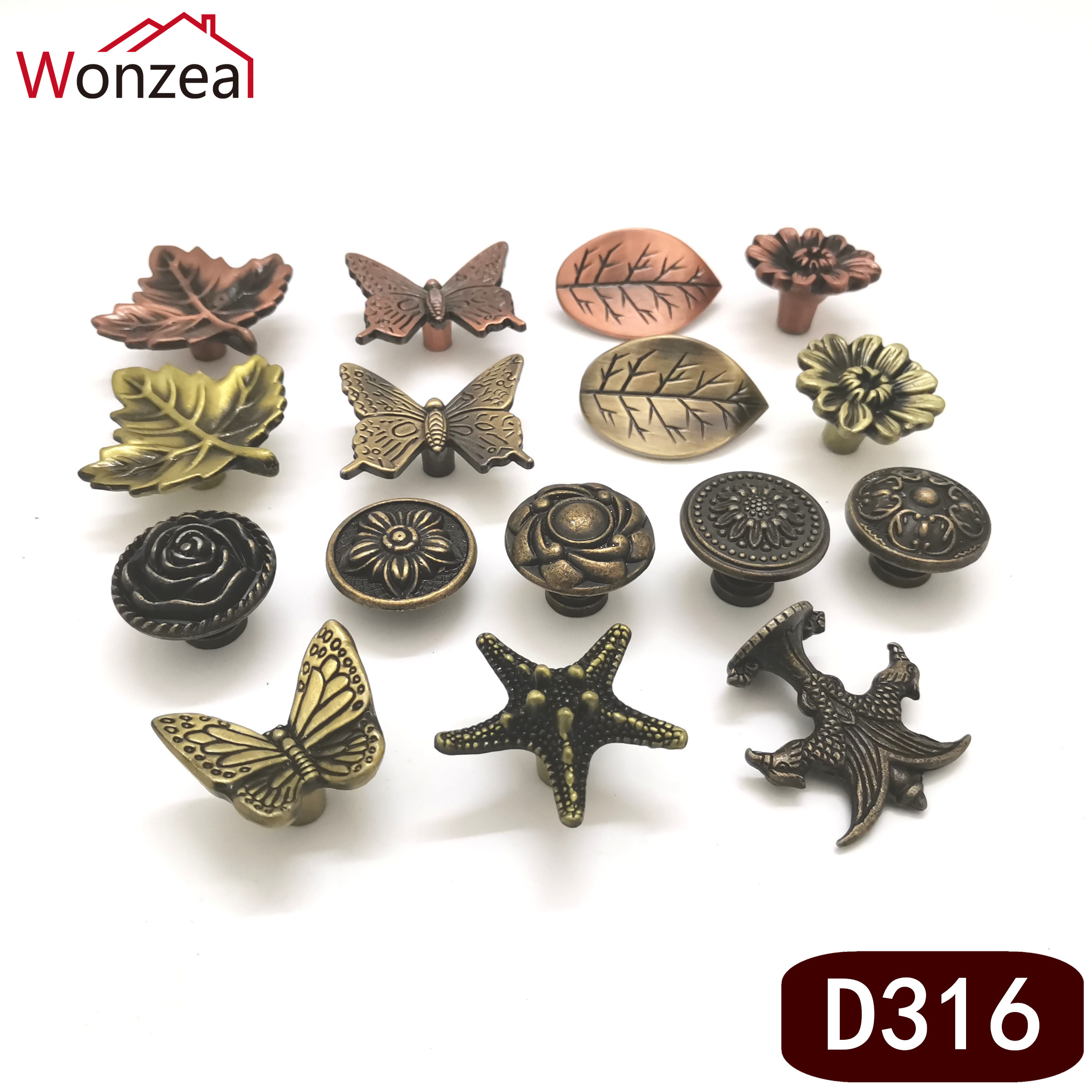 Buy Online Leaf Handle Vintage Bronze Kitchen Cupboard Dresser Handles Retro Round Zinc Alloy Cabinet Pull Handle Antique Closet Knob Pulls Alitools