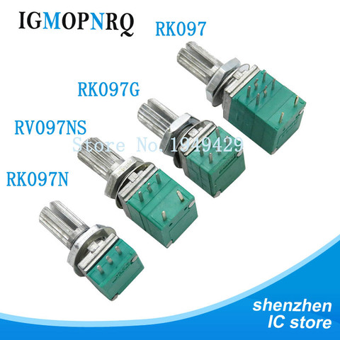 5pcs B5K B10K B50K B100K B500K RK097 RV097NS Audio Amplifier Sealed Linear Volume Potentiometer Resistor 15mm Shaft 3/5/6/8pins ► Photo 1/3