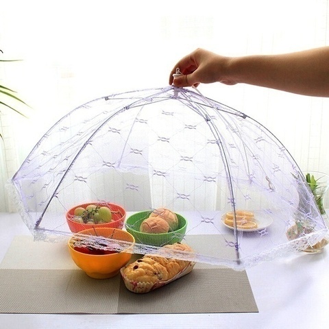 1PC Portable Umbrella Style Food Cover Anti Mosquito Meal Cover Lace Table Home Using Food Cover Kitchen Gadgets Cooking Tools ► Photo 1/5