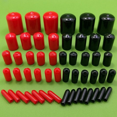 100pc Rubber Cap Screw End Cap Cover Plastic Tube Hub Thread Protector Push-fit Caps for Pipe Round Black M2 M2.5 M3 M4 M5 M6 M8 ► Photo 1/5