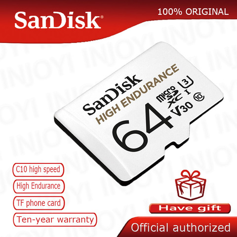 SanDisk Memory Card High Endurance Video Monitoring 32GB 64GB MicroSD Card SDHC/SDXC Class10 U3 V30 TF Card for Video Monitoring ► Photo 1/6