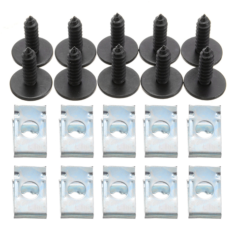 20pcs Car Chassis Engine Guard Metal Nut/Screw Washers U-shape Clip Fit For BMW Car Chassis Components ► Photo 1/6