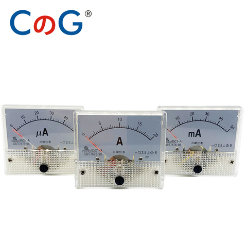 85C1 Ammeter dc Analog Meter Panel Pointer Type 1A 2A 3A 5A 10A 20A 30A mA μA AMP Gauge Current Mechanical Ammeters For Shunt ► Photo 1/6