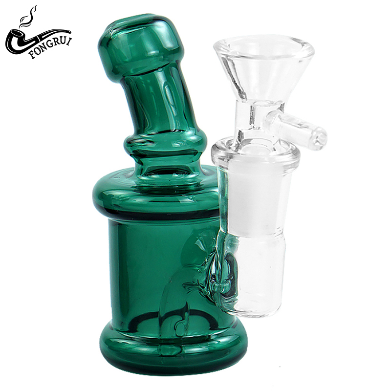 Green Glass Pipe Holder with Pipes