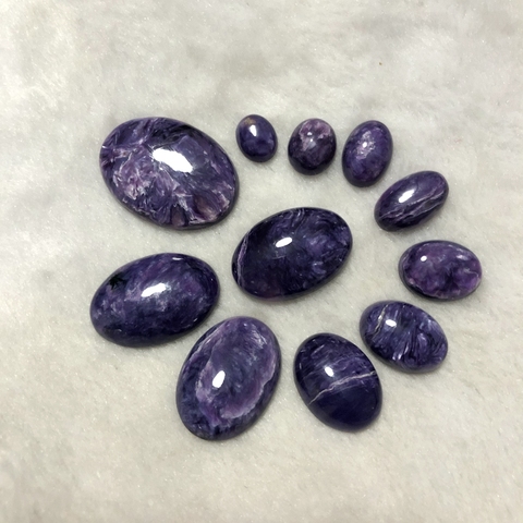 Promotion! 4pcs Natural Charoite Bead Cabochon 8x10 10x12 10x14mm 12x16mm 13x18mm 18x25mm Oval Gem stone Bead,Ring Face Cabochon ► Photo 1/6