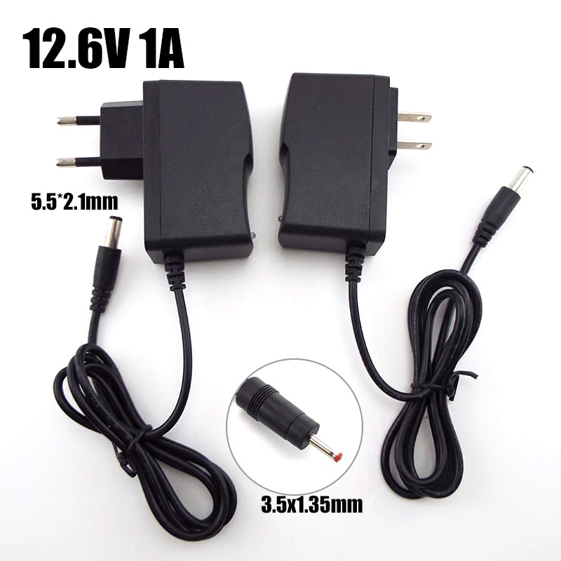 DC12.6V 1A 18650 Lithium Battery Charger 5.5x2.1mm Power Adapter Charger /Neu 