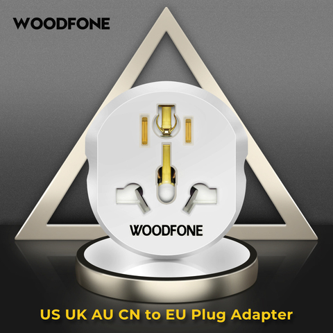 WOODFONE EU Plug Adapter Universal 16A EU Converter 2 Round Pin Socket AU UK CN US To EU Plug Adapter Europe Converter Travel ► Photo 1/6