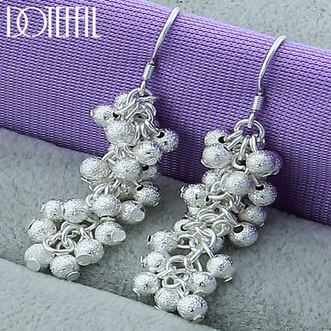 Hot Selling 925 Silver Color Drop Earrings Woman Exquisite Fashion Jewelry Pearl Earrings Sterling Prices Grape Free Shipping ► Photo 1/4