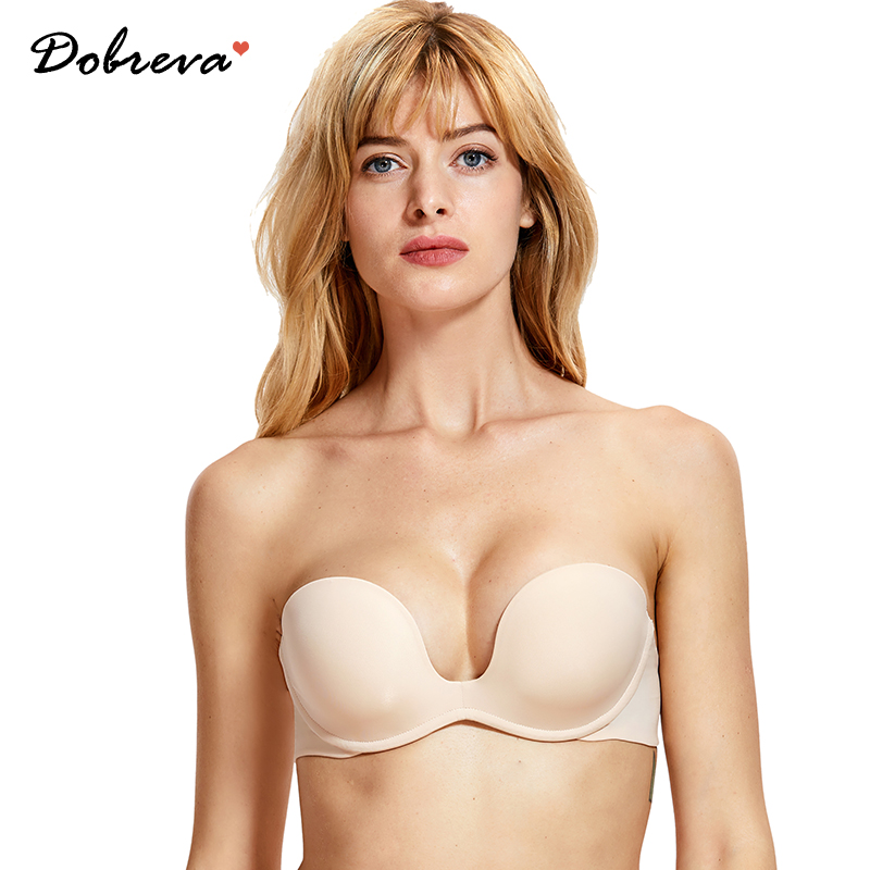 PAERLAN Strapless Contact Female  Strapless Bra With Push Up