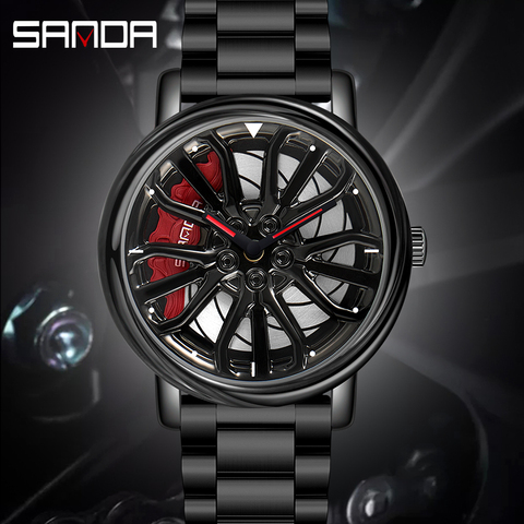 2022 Fashion New Luxury Men Watch Celebrity Recommendation Quartz Wristwatch 360° Rotating Dial Car Watches Relogio Masculino ► Photo 1/6