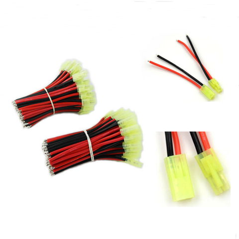 Mini Tamiya Male Female  Pigtail Connector Plug Adapter with 18awg 10cm tinned Silicone wire Cable for RC Battery Charger Car ► Photo 1/6