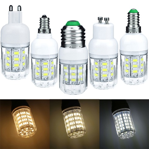 E27 E26 E12 E14 B22 G9 GU10 LED Corn Light Bulbs DC 12V 24V Spotlights 7W 27LEDs Home Bright Table Desk Lamps Indoor Lighting ► Photo 1/6