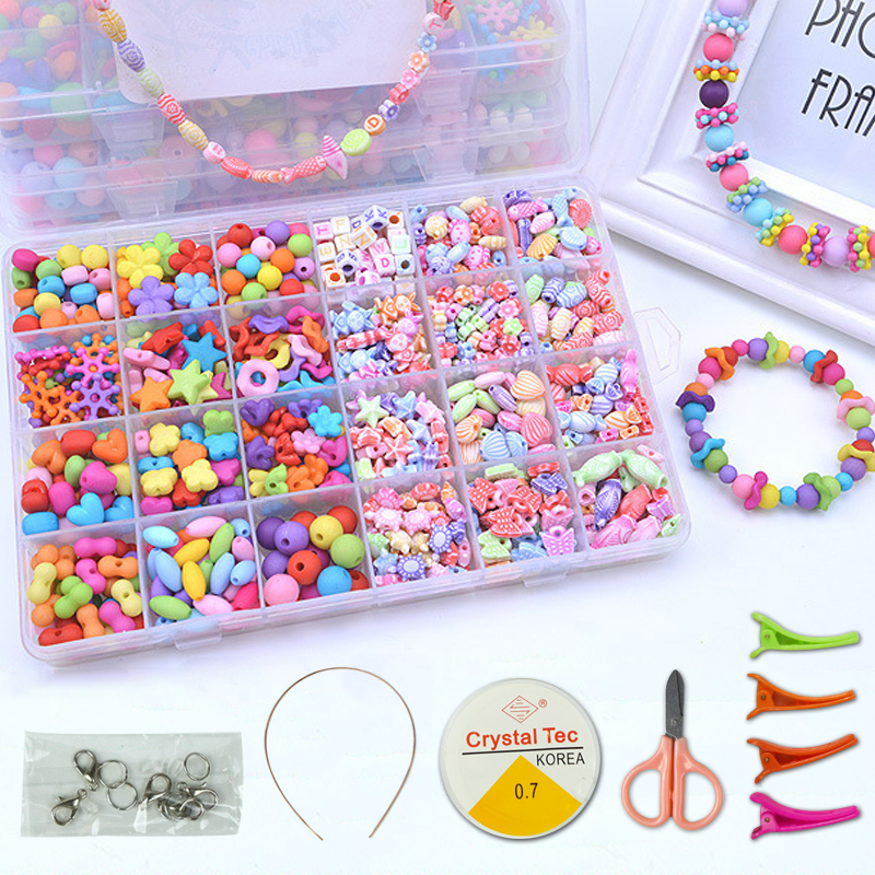 Kit for Make Bracelets Beads Toys for Children DIY 24 Grid Handmade Making  Puzzles Beads for