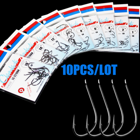 10pcs/lot  black Maruseigo Hook 1#-18#  No Ring Carp Fishing Hooks gamakatsu Seawater and Fresh Water Hooks ► Photo 1/6