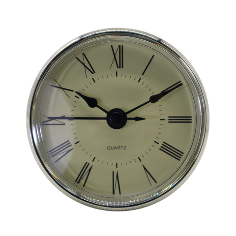 70mm Dial Black Roman Numeral Quartz Clock Insert Movement With Silver Color Trim Plastic Clock Repair Tools ► Photo 1/6