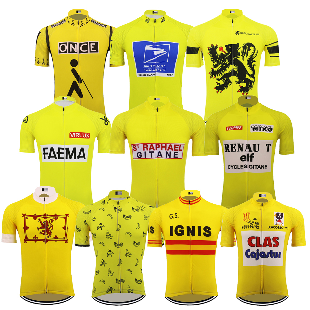 Details about   Retro Yellow FAEMA Cycling Jersey MTB Cycling Jersey Short Sleeve 