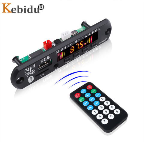 kebidu Wireless Bluetooth 5V 12V Car Audio USB TF FM Radio Module MP3 WMA Decoder Board MP3 Player with Remote Control For Car ► Photo 1/6