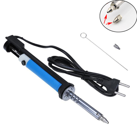 30W AC EU/220V,US /110V Handheld Electric Tin Suction Sucker Pen Desoldering Pump Soldering Tool  With PCB Board 2 Nozzles ► Photo 1/6