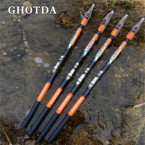 GHOTDA Telescopic Rock Fishing Rod 100% Carbon Fiber Fishing Pole 2.7/3.6/4.5/5.4/6.3M ► Photo 1/6