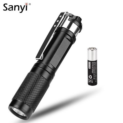 Ultra Bright XPE LED Tactical Flashlight 1 Mode Waterproof Torch Bicycle Light Pocket Clip Lantern Outdoor Camping Lighting AAA ► Photo 1/6