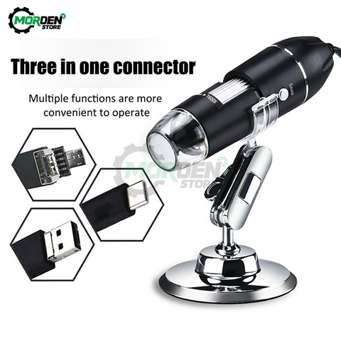 1600X Mega Pixels Digital Microscope Microscopio Magnifier Electronic Stereo USB Endoscope Camera X4D-30W-D USB+MICRO+TYPE-C ► Photo 1/1