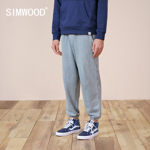 SIMWOOD 2022 Spring New Dark Washed Loose Jogger Oversize Vintage Running Sweatpants Plus Size Brand Clothing SK130041 ► Photo 1/6