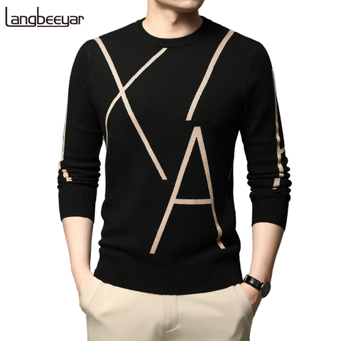 2022 New Fashion Brand Knit High End Designer Winter Wool Pullover Black Sweater For Man Cool Autum Casual Jumper Mens Clothing ► Photo 1/6