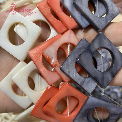 Natural Ring Coin Square Shell Loose Natural Stone Beads For DIY Necklace Bracelet Jewelry Making Spacer Strand 15