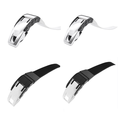 4 Pieces Replacement Inline Roller Skate Shoes Energy Strap with Installation Screws Silver Black ► Photo 1/6