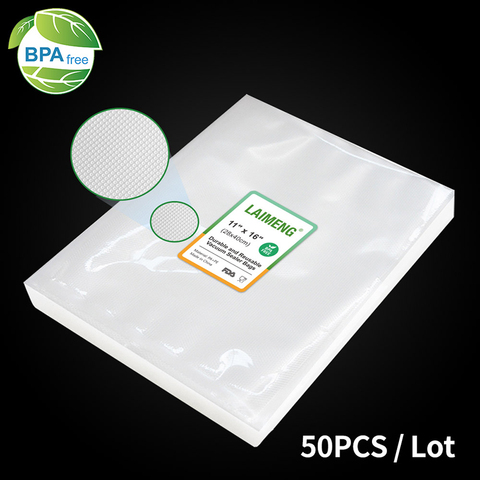 LAIMENG 50 Bags for Vacuum Packaging for Food Saver Vac Sealer Sous Vide Vaccume Pre-Cut Storage Bag For Vacuum Packer P105 ► Photo 1/6