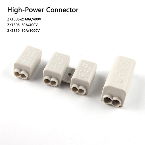 High Power Wire Cable Splitter Junction Box Quick Electric Wiring Connector Terminal Block 60A/400V 1-6mm2 80A/1000V 2.5-10mm2 ► Photo 1/5