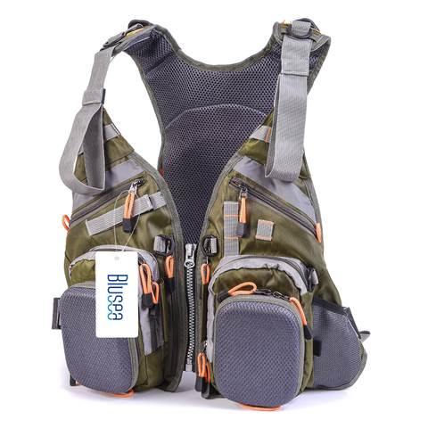 Blusea Mesh Fly Fishing Vest Multifunctional Fishing Vest Safety Jacket Backpack Breathable Outdoor Fishing Safety Vest Pesca ► Photo 1/6