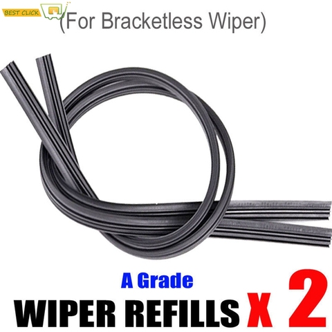 Misima 2Pcs Rubber Bracketless Wiper Blade Refill 6mm 24