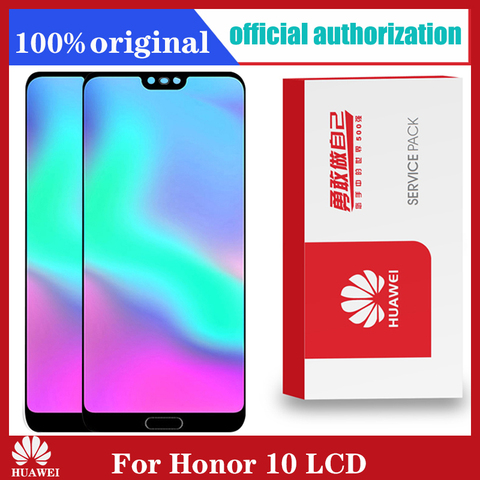Original with Fingerprint 5.84'' LCD with Frame for HUAWEI Honor 10 Display Touch Screen Digitizer Assembly COL-L29 ► Photo 1/6