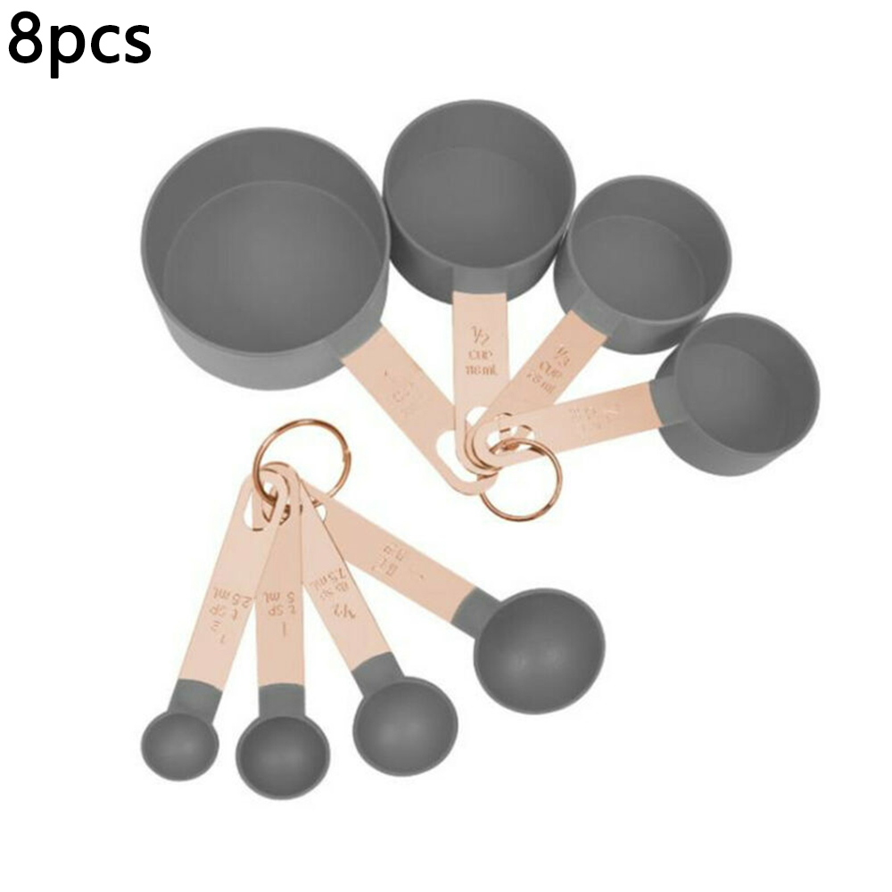 8Pcs/Set Stainless Steel Measuring Cups Spoons Kitchen Baking Cooking Tools  Set 4 Spoons+4 Cups Blue Pink Gray Green - Price history & Review, AliExpress Seller - JIUJIUJIU Store