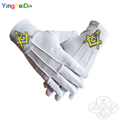 Party etiquette, gifts Freemasonry embroidered Regalia logo gloves ► Photo 1/3